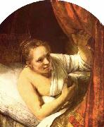 REMBRANDT Harmenszoon van Rijn Junge Frau im Bett oil painting reproduction